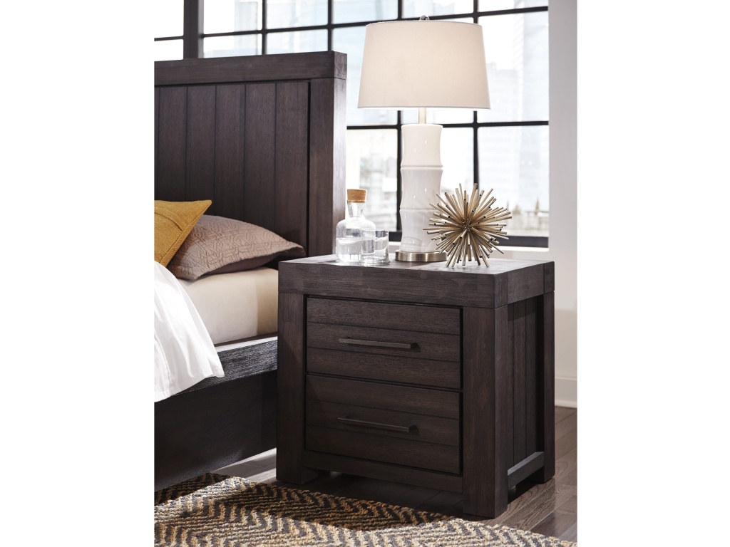 Heath Two Drawer Nightstand in Basalt Grey - main image