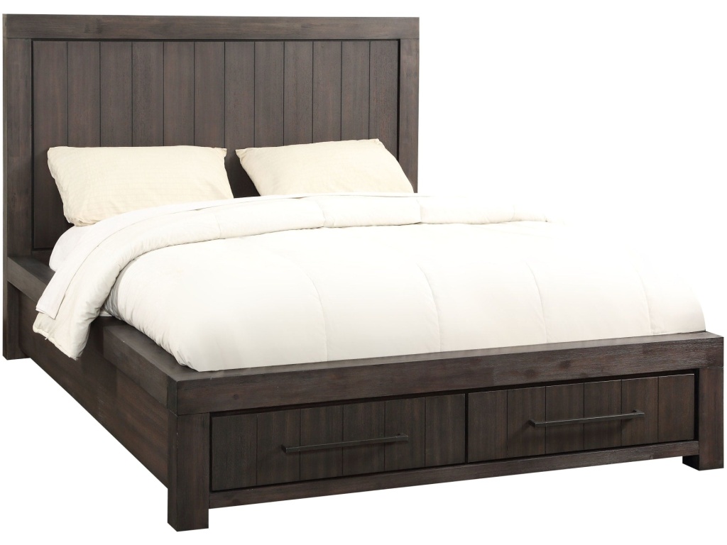 Heath Two Drawer Wood Storage Bed in Basalt Grey - image 2