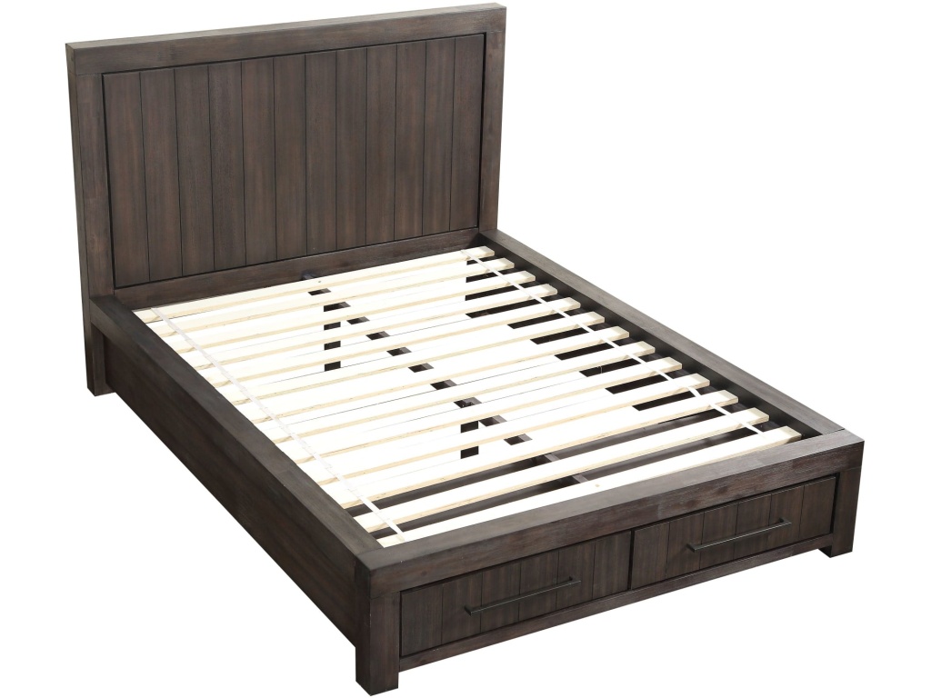 Heath Two Drawer Wood Storage Bed in Basalt Grey - image 4