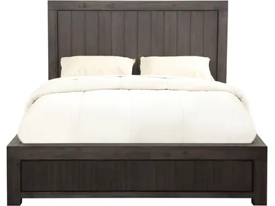 Heath Wood Platform Bed in Basalt Grey
