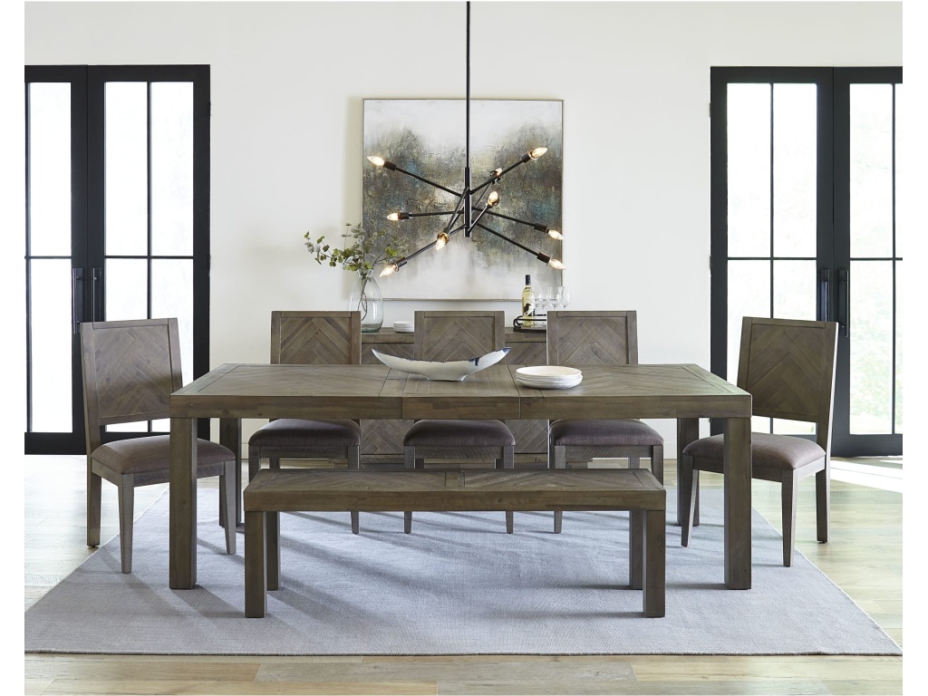 Herringbone Extension Table in Rustic Latte - image 2