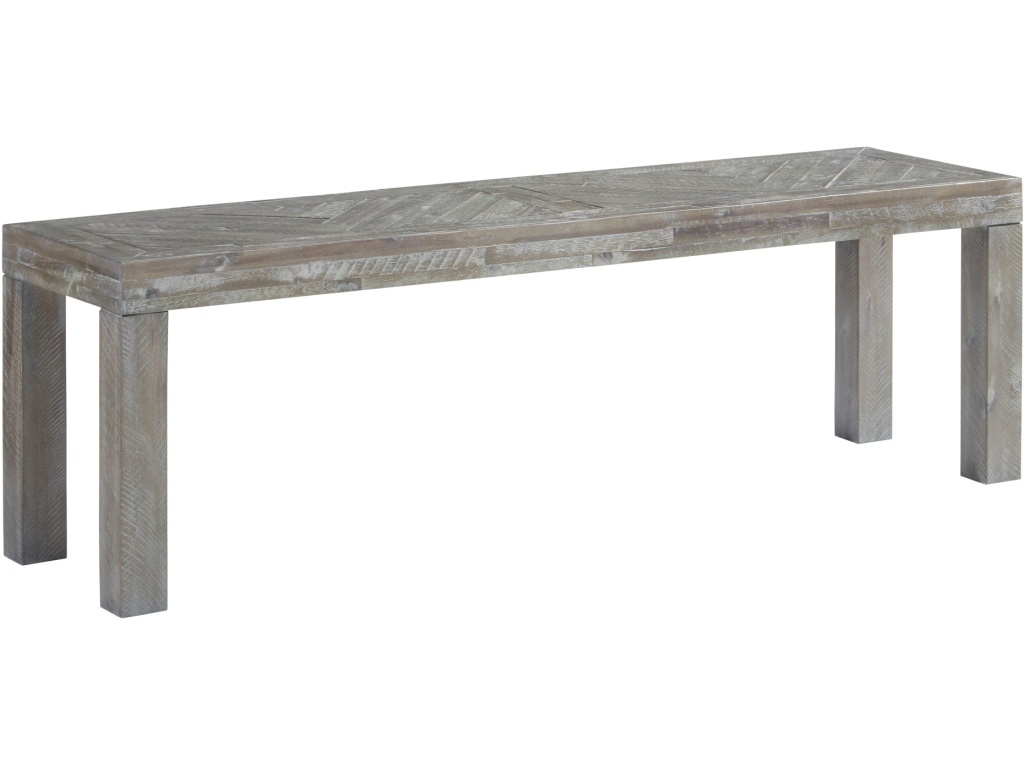Herringbone Solid Wood Dining Bench in Rustic Latte - image 2