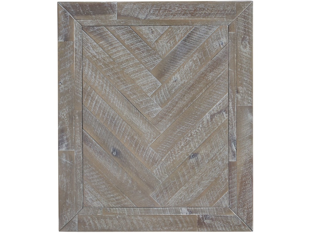 Herringbone Solid Wood One Drawer End Table in Rustic Latte - image 4