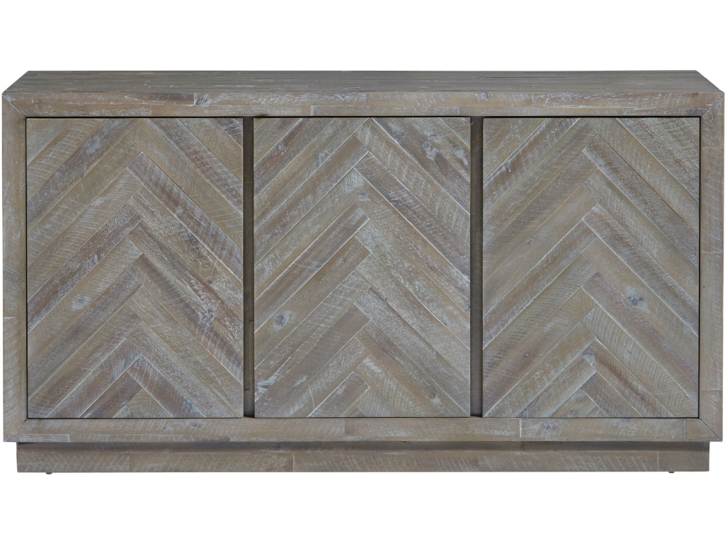 Herringbone Solid Wood Three Door Sideboard in Rustic Latte - image 3