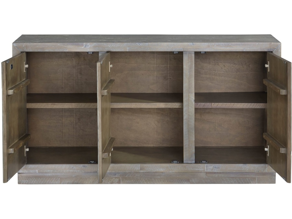 Herringbone Solid Wood Three Door Sideboard in Rustic Latte - image 4