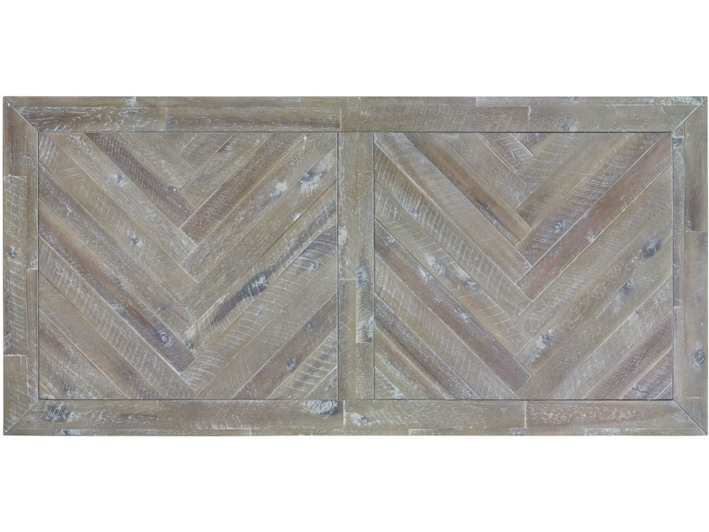 Herringbone Solid Wood Two Drawer Coffee Table in Rustic Latte - image 4