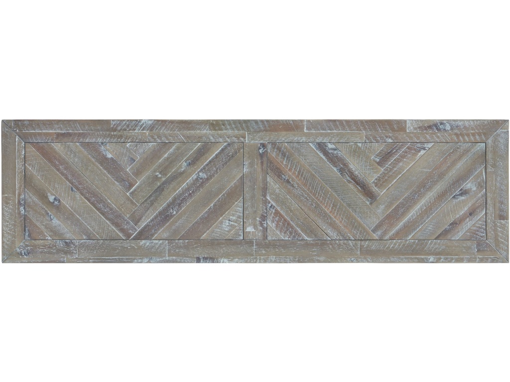 Herringbone Solid Wood Two Drawer Console in Rustic Latte - image 4