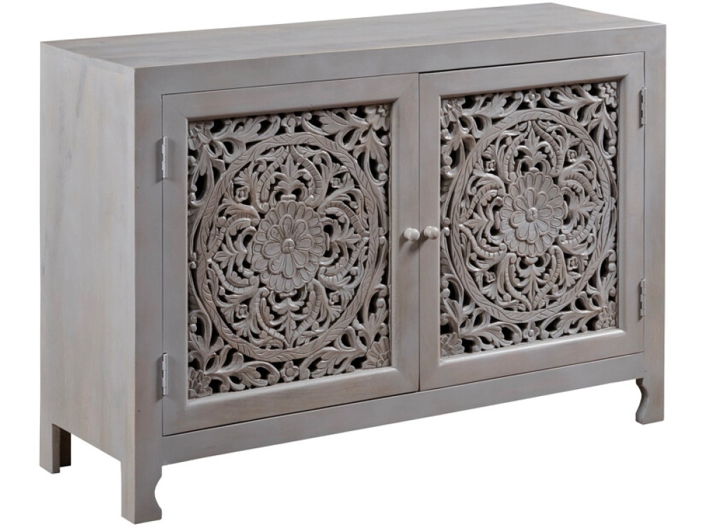 Pierced Floral Two Door Cabinet - main image