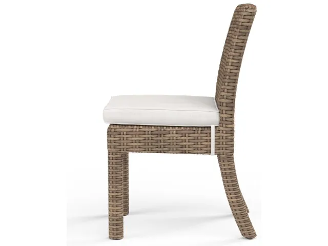Havana Armless Dining Chair in Canvas Flax w/ Self Welt - Alternative View