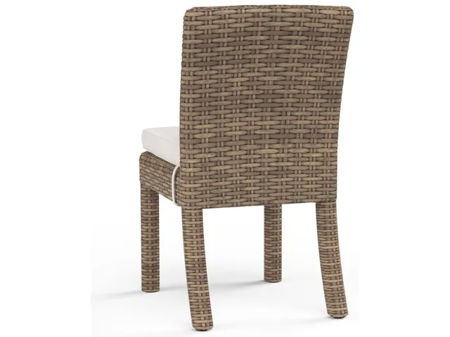 Havana Armless Dining Chair in Canvas Flax w/ Self Welt