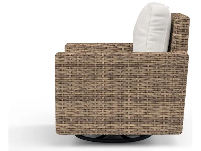 Havana Swivel Club Rocker in Canvas Flax w/ Self Welt - Alternative View
