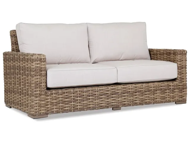 Havana Loveseat in Canvas Flax w/ Self Welt