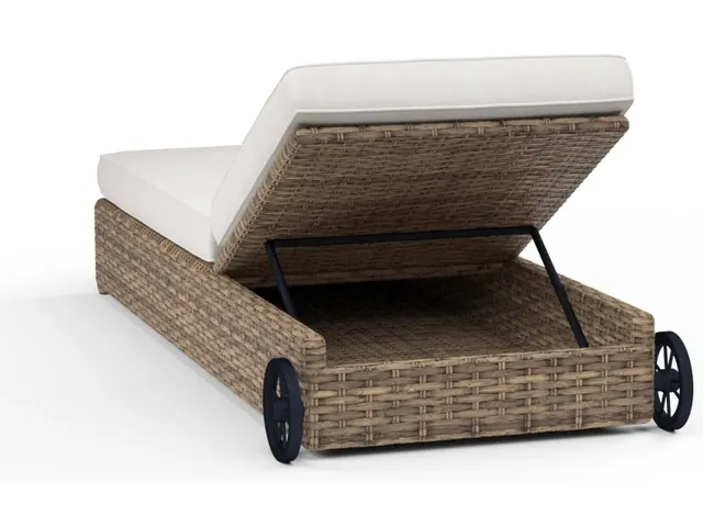 Havana Adjustable Chaise in Canvas Flax w/ Self Welt - Alternative View