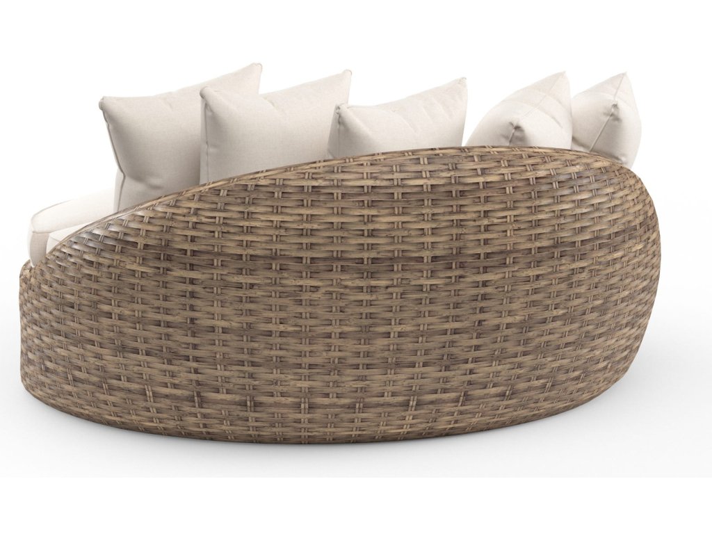 Havana Round Daybed in Canvas Flax w/ Self Welt - main image