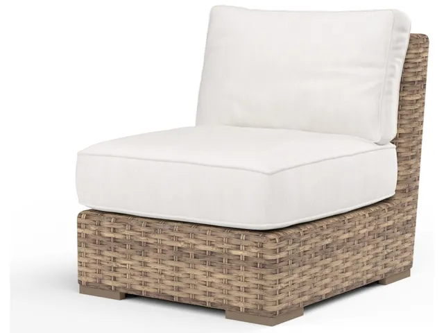 Havana Armless Club in Canvas Flax w/ Self Welt - Alternative View