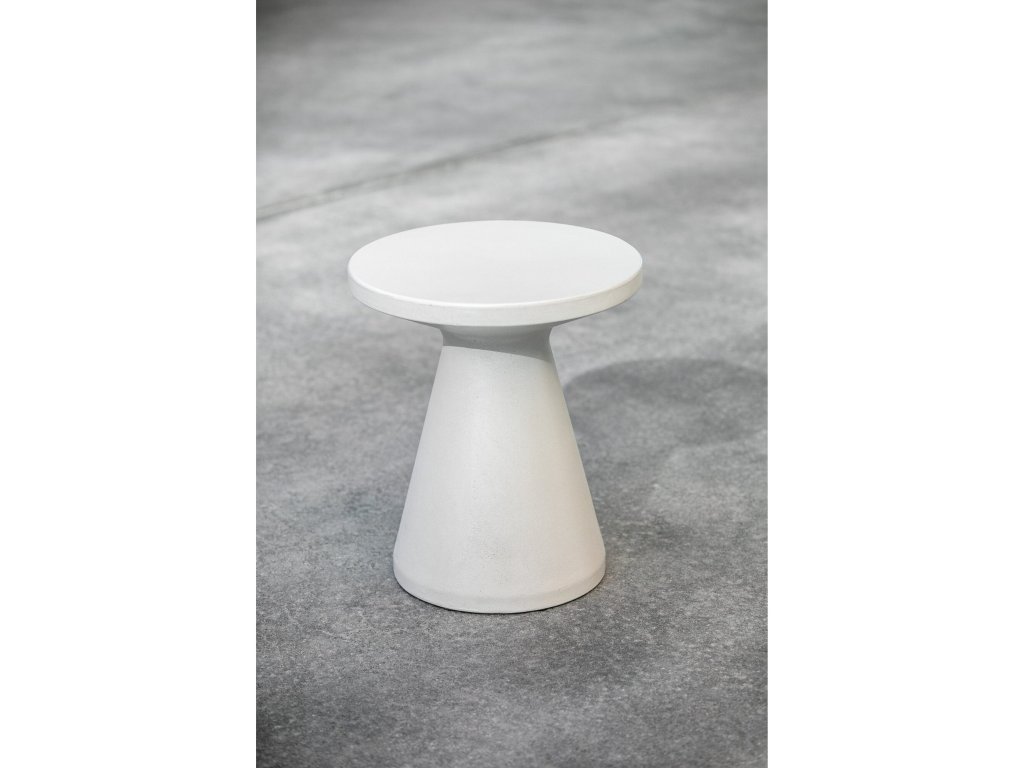 GRC Round End Table, Bone Finish - image 2