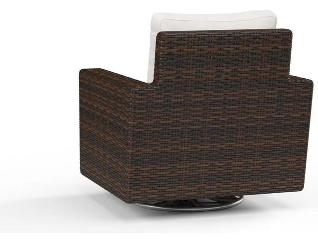 Montecito Swivel Rocker Club Chair in Canvas Flax w/ Self Welt - Alternative View