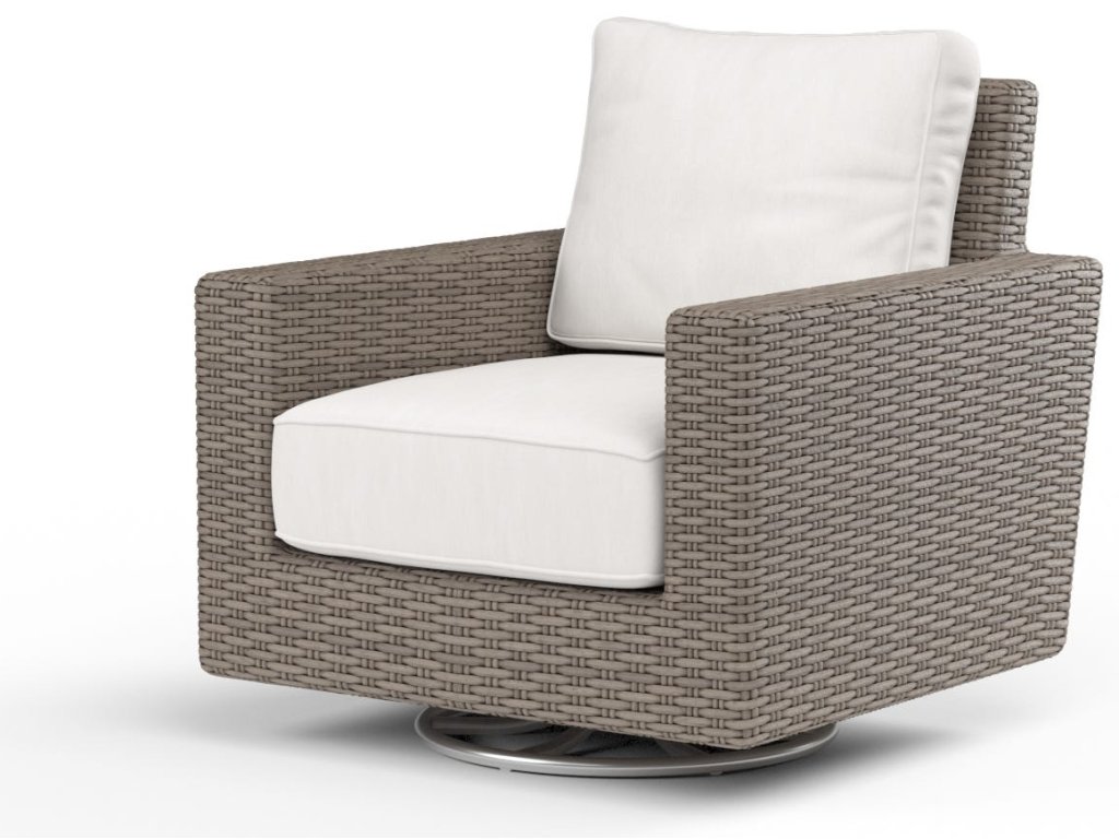 Coronado Swivel Rocker in Canvas Flax w/ Self Welt - image 4