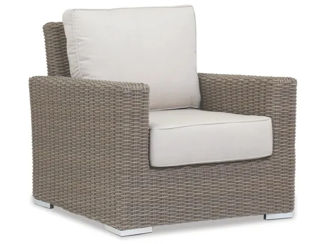 Coronado Club Chair in Canvas Flax w/ Self Welt