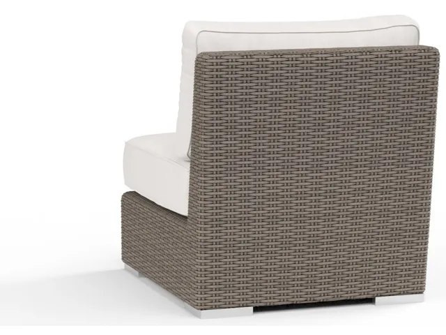 Coronado Armless Club Chair in Canvas Flax w/ Self Welt - Alternative View