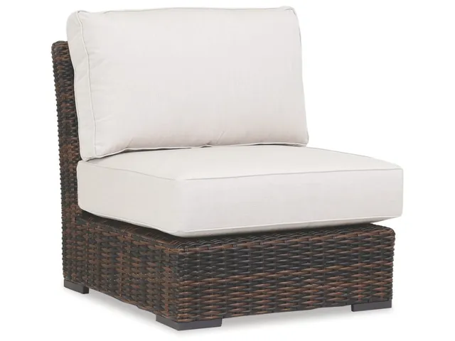 Montecito Armless Club Chair in Canvas Flax w/ Self Welt