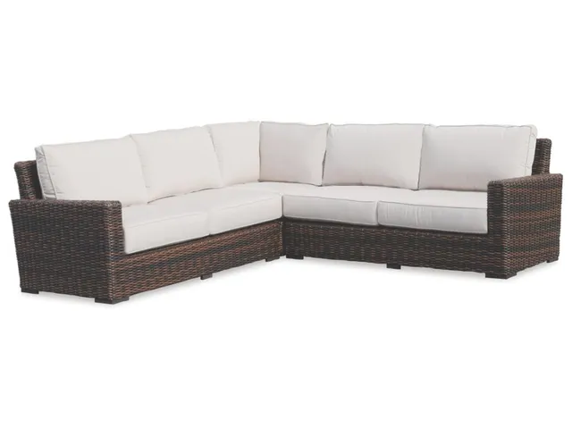 Montecito Sectional in Canvas Flax w/ Self Welt