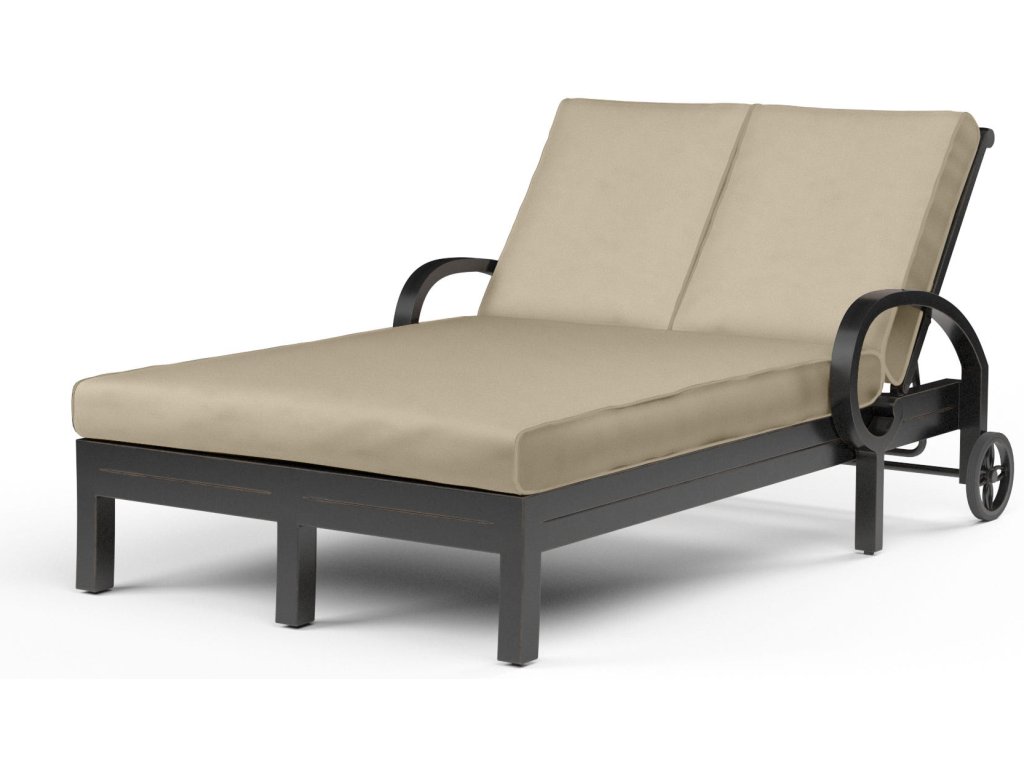 Monterey Double Chaise in Linen Stone w/ Selt Welt - image 3