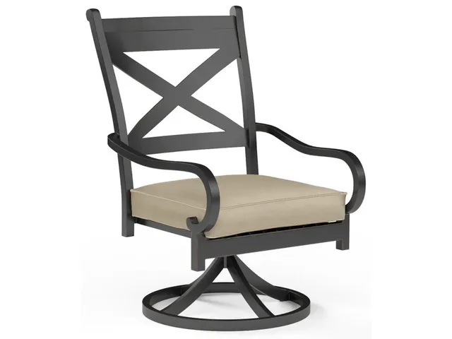 Monterey Swivel Dining Chair in Linen Stone w/ Selt Welt