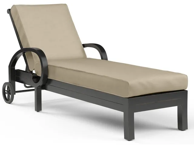 Monterey Chaise Lounge in Linen Stone w/ Selt Welt