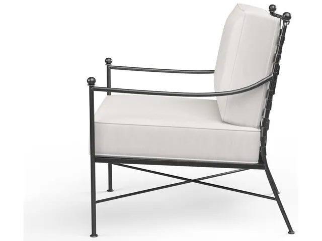 Provence Club Chair in Canvas Flax w/ Self Welt - Alternative View