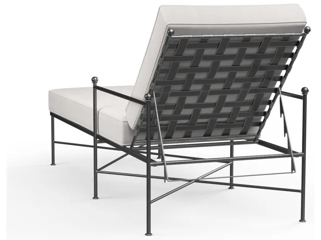 Provence Chaise Lounge in Canvas Flax w/ Self Welt