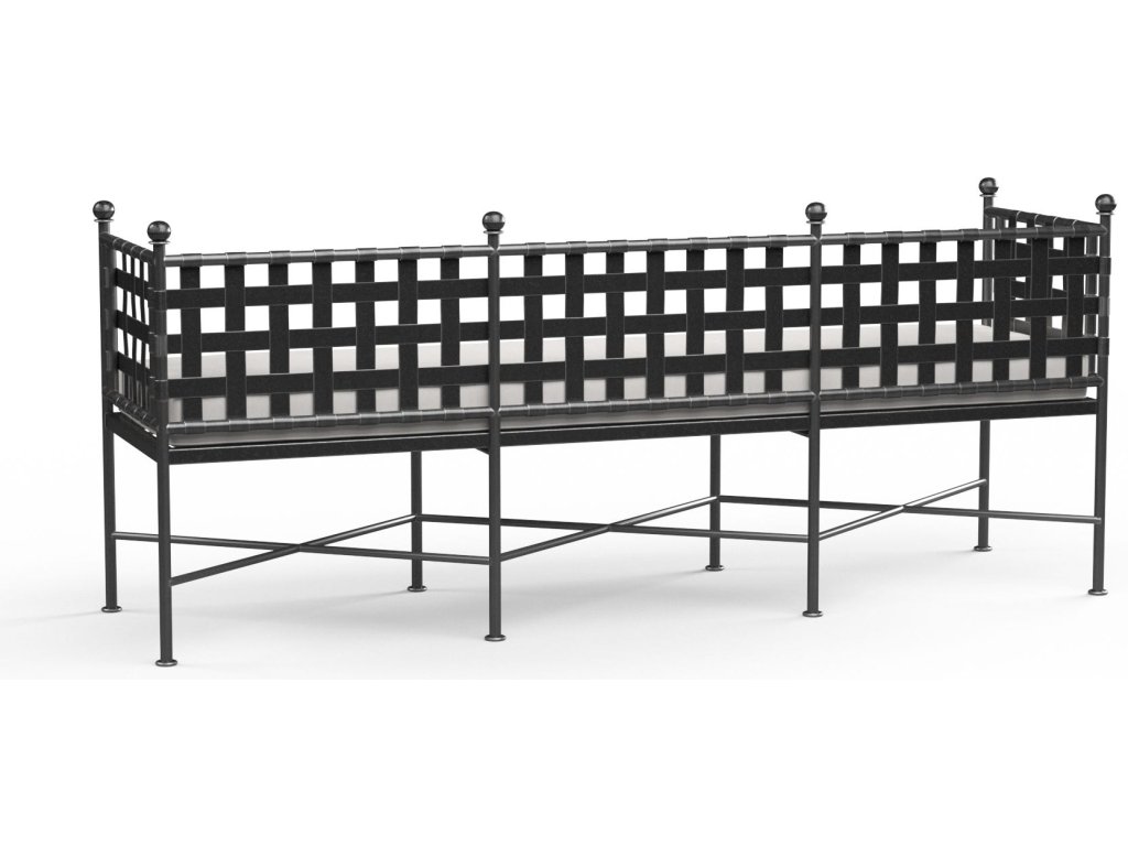 Provence Garden Bench in Canvas Flax w/ Self Welt - main image