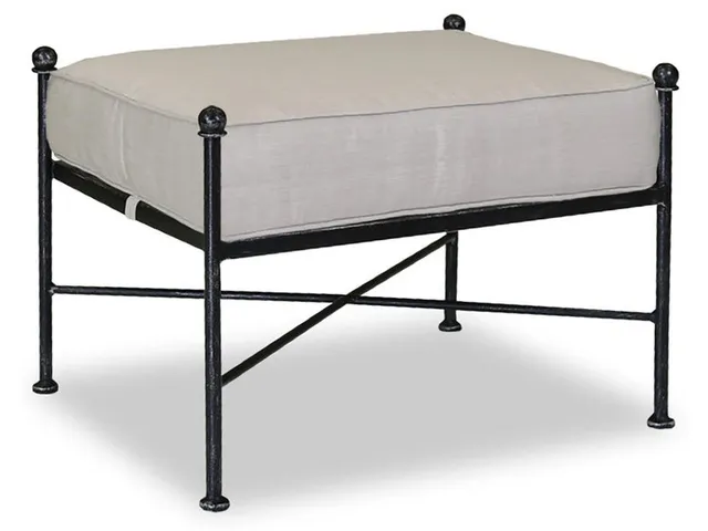 Provence Ottoman in Canvas Flax w/ Self Welt
