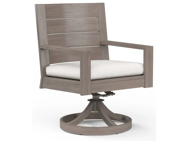 Laguna Swivel Dining Chair in Canvas Flax, No Welt