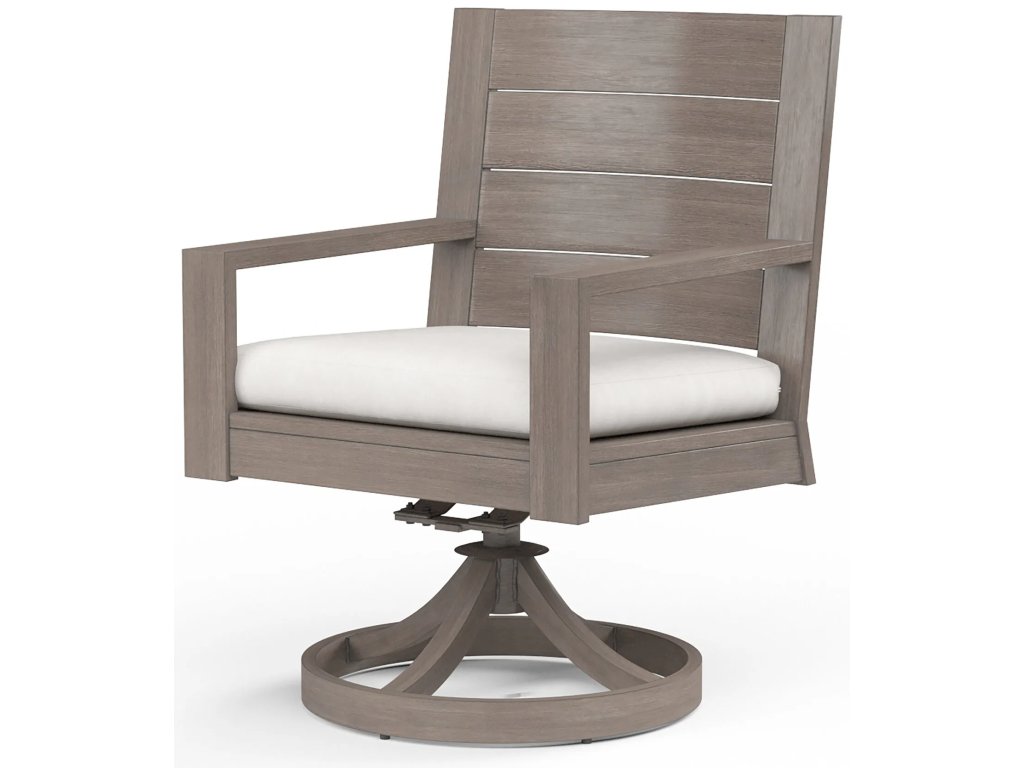 Laguna Swivel Dining Chair in Canvas Flax, No Welt - image 3