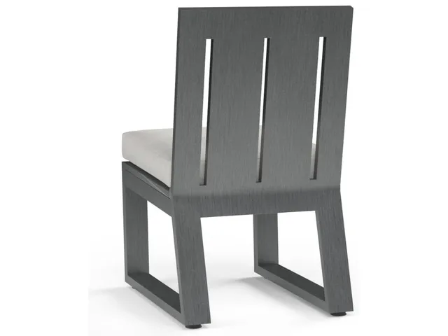 Redondo Armless Dining Chair in Cast Silver, No Welt - Alternative View