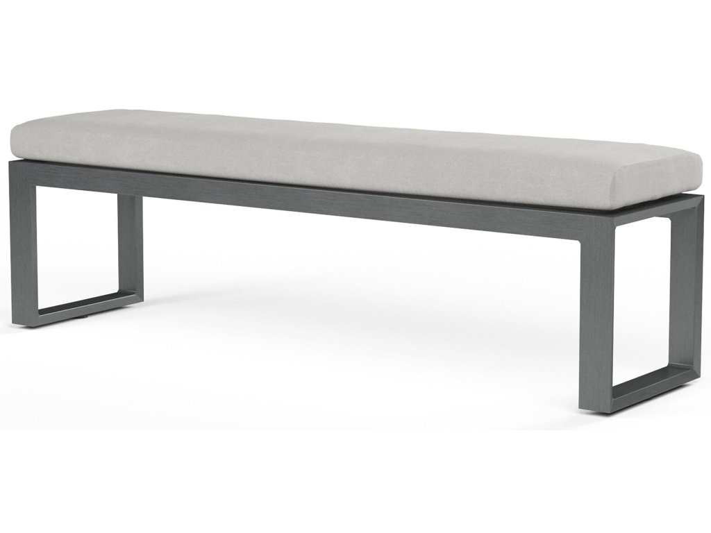 Redondo Dining Bench in Cast Silver, No Welt - image 1
