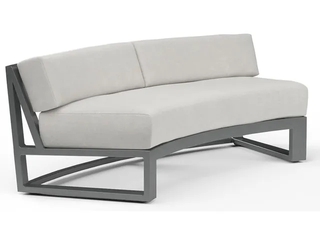 Redondo Curved Sofa in Cast Silver, No Welt
