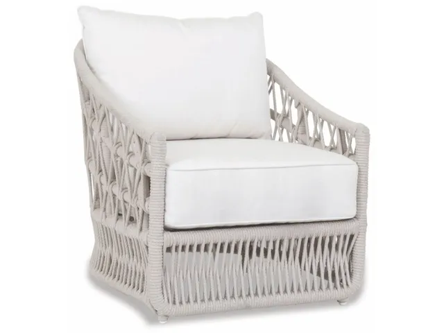 Dana Rope Club Chair in Linen Canvas w/ Self Welt