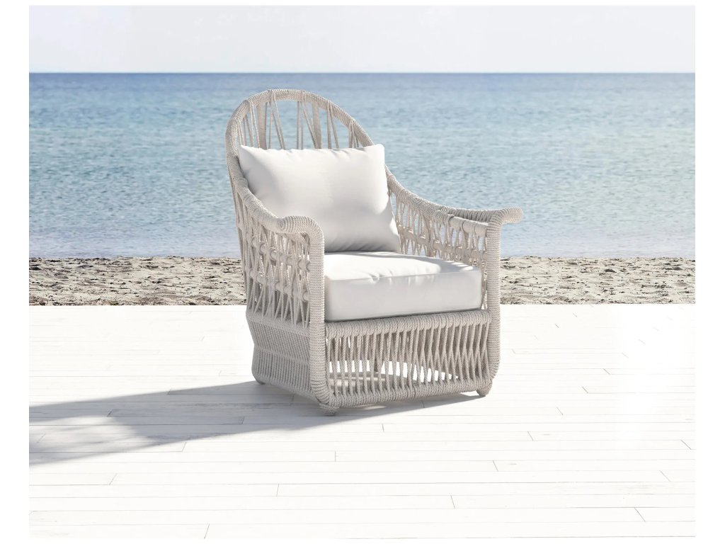 Dana Rope Wing Chair in Linen Canvas w/ Self Welt - image 2