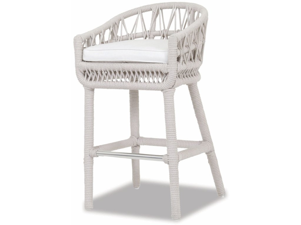 Dana Rope Bar Stool in Linen Canvas w/ Self Welt - image 1
