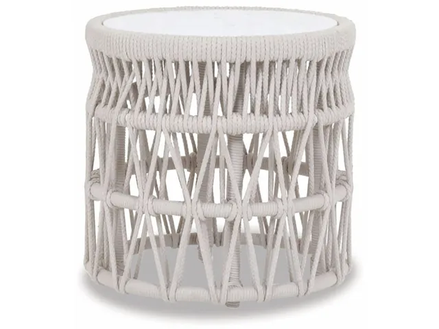 Dana End Table with Honed Carrara Marble Top