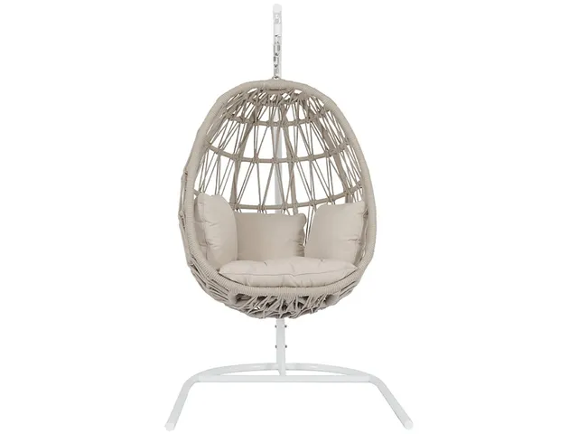 Dana Rope Hanging Club Chair in Linen Canvas w/ Self Welt - Alternative View