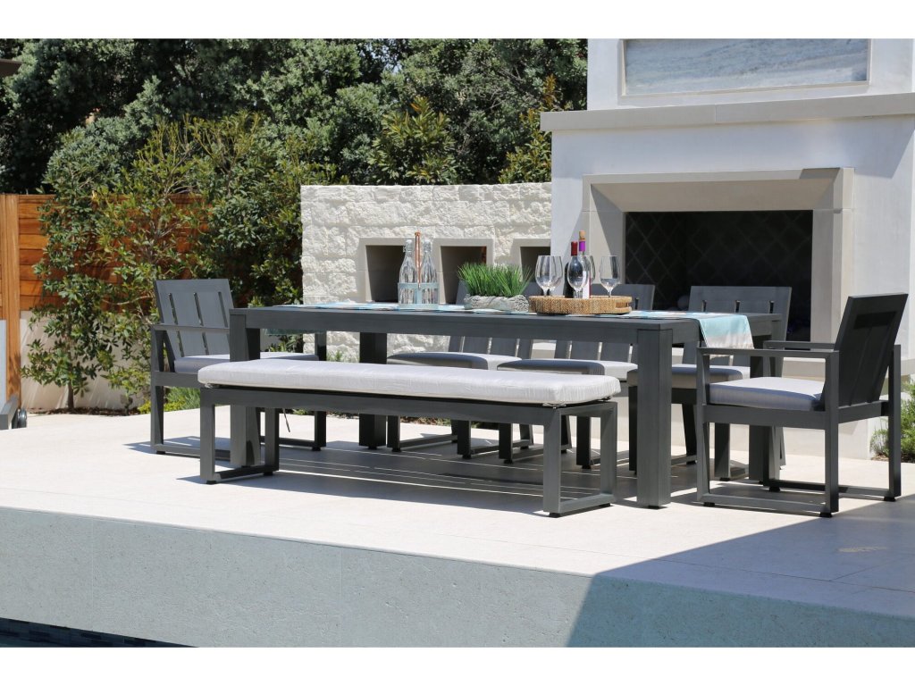 Redondo Dining Bench in Cast Silver, No Welt - image 3