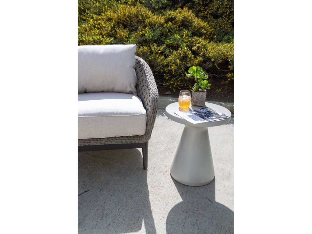GRC Round End Table, Bone Finish - image 3