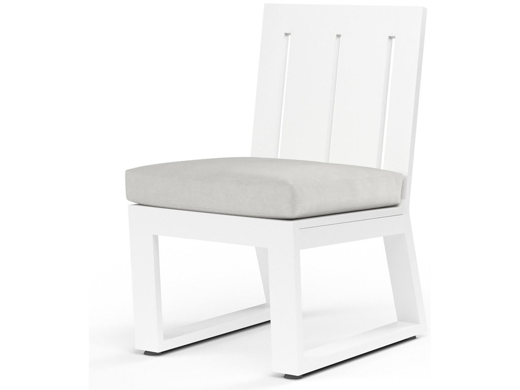 Newport Armless Dining Chair in Cast Silver, No Welt - image 1