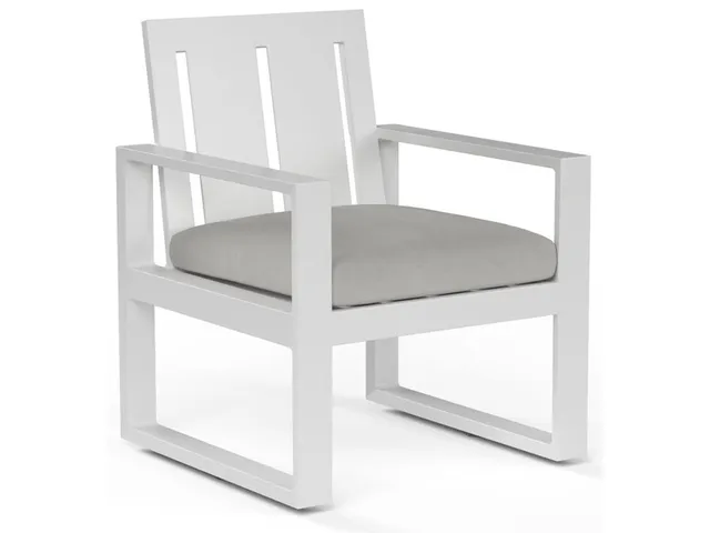 Newport Dining Chair in Cast Silver, No Welt