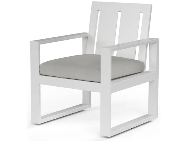 Newport Dining Chair in Cast Silver, No Welt - Alternative View