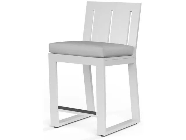Newport Barstool in Cast Silver, No Welt