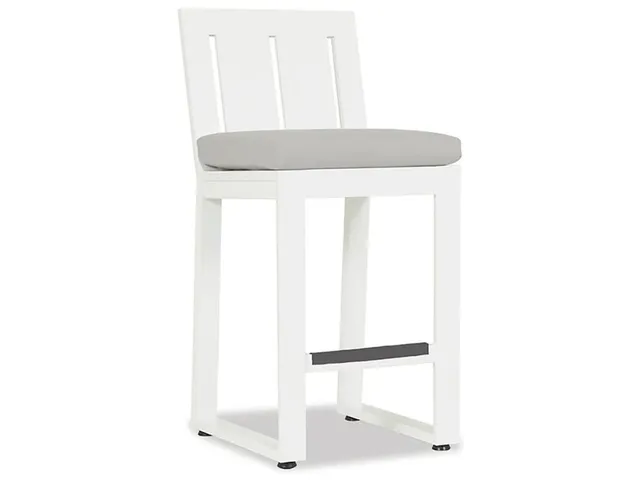 Newport Counter Stool in Cast Silver, No Welt